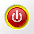 Glossy power button contrast icon Royalty Free Stock Photo