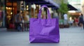 glossy purple shopping bag