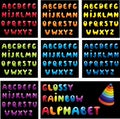 Glossy rainbow alphabet