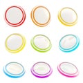 Glossy rainbow colored plastic round buttons