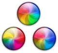 Glossy rainbow web button