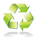 Glossy recycle symbol Royalty Free Stock Photo