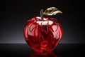 Glossy Red apple glass. Generate Ai