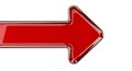 Glossy red arrow pointing to the right on a white background direction pointer Royalty Free Stock Photo