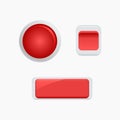 Three Glossy Red Buttons Vector Illustration Royalty Free Stock Photo