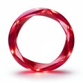 Glossy Red Circular Ring With Reflective Surfaces Royalty Free Stock Photo