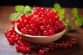 Glossy Red currant berries. Generate Ai Royalty Free Stock Photo