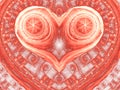 Glossy red fractal heart Royalty Free Stock Photo