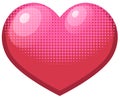 Glossy red heart with pink dotted