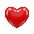 A glossy red heart shape with a smooth and reflective surface against a plain background Royalty Free Stock Photo