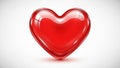 A glossy, red heart-shaped object with a smooth, reflective surface Royalty Free Stock Photo
