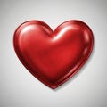 A glossy, red heart-shaped object with a three-dimensional appearance Royalty Free Stock Photo