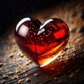 Glossy red heart, signifying love and romance, human feelings