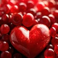 Glossy red heart, signifying love and romance, human feelings