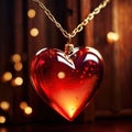 Glossy red heart, signifying love and romance, human feelings