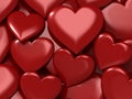 Glossy red hearts