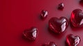Glossy Red Hearts on Elegant Gradient Background Royalty Free Stock Photo