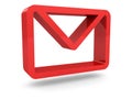 Glossy red mail envelope icon Royalty Free Stock Photo