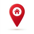 Glossy red map pointer icon containing street map detail that points to a location Royalty Free Stock Photo