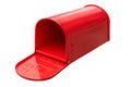 red open US post mail letter box isolated Royalty Free Stock Photo