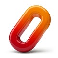 Glossy Red and Orange 3D Linked Ring Symbol on a White Background chain connection Royalty Free Stock Photo