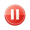 Glossy Red Pause Button Icon Stop Symbol Control Playback Multimedia Interface Royalty Free Stock Photo