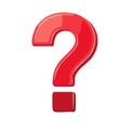 Glossy Red Question Mark Symbol Represents Inquiry Curiosity and Uncertainty in Visual Communication for Problem Solving Royalty Free Stock Photo