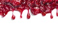 Glossy Red Sweety Jam Dripping on White Surface. Generative ai Royalty Free Stock Photo