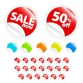 Glossy retail sticker set: sell and discount Royalty Free Stock Photo