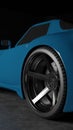 Glossy rims and sport tire render