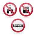 No religion, no church, no bible red warning sign