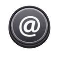 Glossy Round Email Symbol Button with Shadow for Websites or Applications Royalty Free Stock Photo