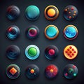 glossy round game button ai generated