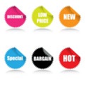 Glossy sale tags with various