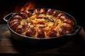 Glossy Sausage grill photo. Generate Ai