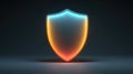 Glossy Shield Icon with Gradient Color on Dark Background Royalty Free Stock Photo