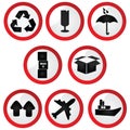 Glossy shipping signs Royalty Free Stock Photo