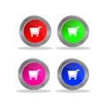 Glossy shopping cart buttons Royalty Free Stock Photo