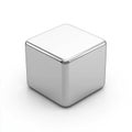 Shiny Chrome Cube: 3D Render of a Polished Metal Block Royalty Free Stock Photo