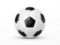 Glossy Soccer Ball isolated on white background. Classic soccer-ball made of black and white polygons Royalty Free Stock Photo