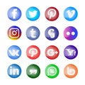 Glossy Social media icon and buttons set