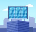 Glossy Solar Powered on Top of Building Vector