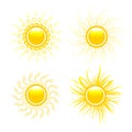 Glossy sun collection. Royalty Free Stock Photo