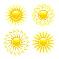 Glossy sun collection. Royalty Free Stock Photo