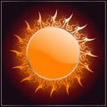 Glossy Sun icon Royalty Free Stock Photo