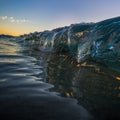 Glossy Sunset Clear Wave Royalty Free Stock Photo