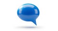 Glossy Blue Speech Bubble Icon with Subtle Shadow on White Background chat communication Royalty Free Stock Photo