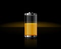Glossy transparent battery icons Royalty Free Stock Photo