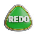 A glossy, triangular button with a metallic border, featuring the word REDO in bold white letters Royalty Free Stock Photo