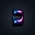 Glossy Typographic Symbol in Trendy Style with 3d and Metallic Gradient. Vector D Letter Illustration for Logos, Icons